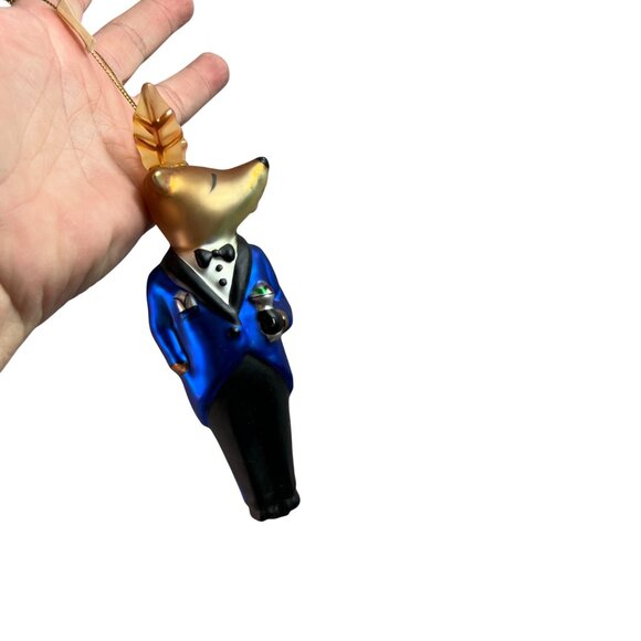 VTG Pottery Barn Reindeer Blown Glass Ornaments 1998 Set of 8 Comet Vixen Cupid - Picture 3 of 12